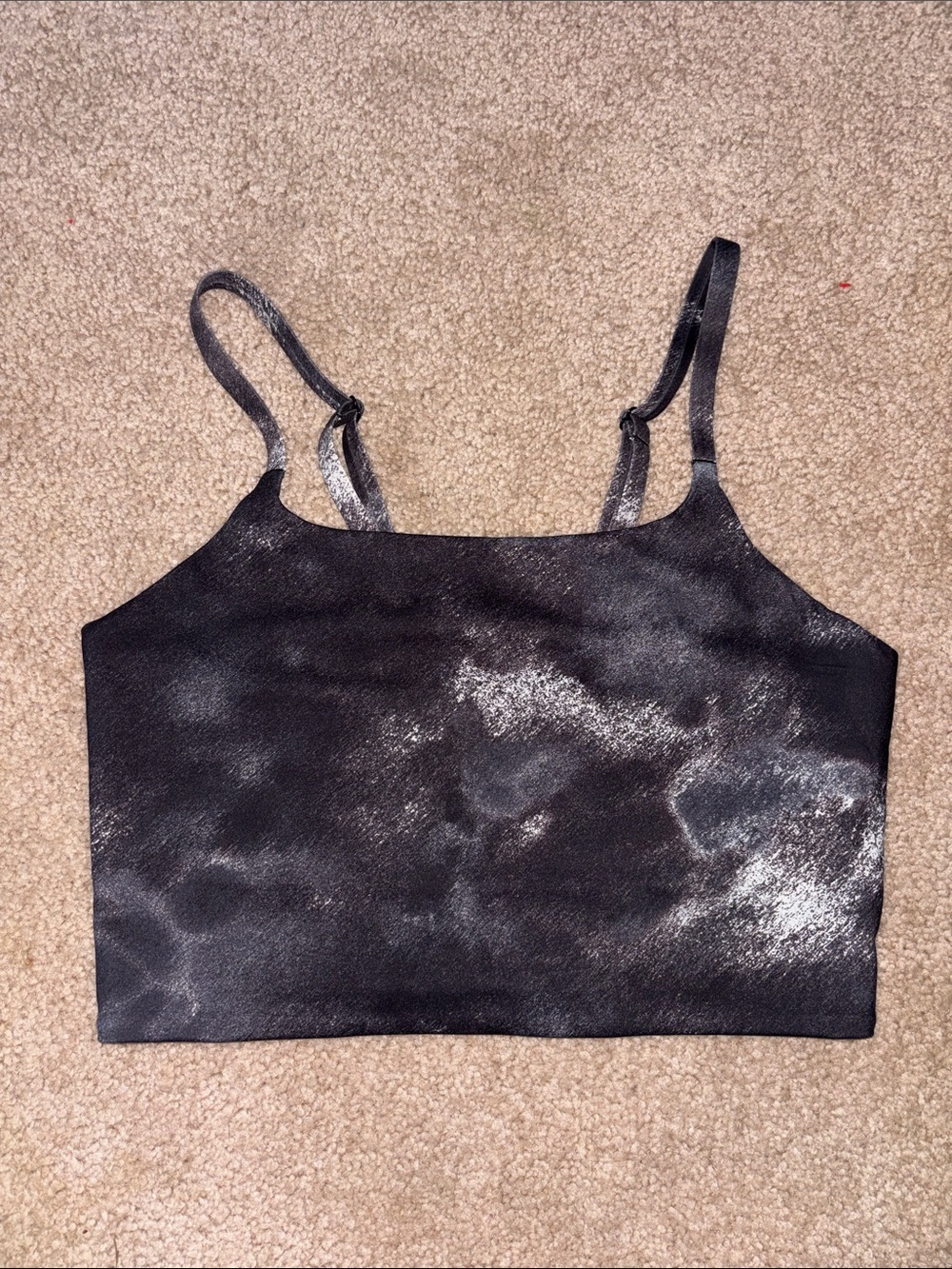 Nike One Dri-Fit Crop Tank Sports Bra Light Support M Black White
